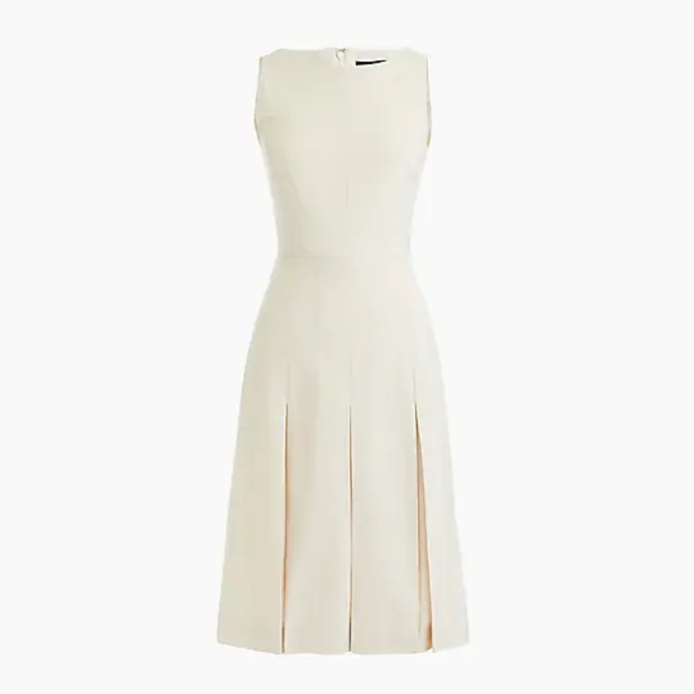 NWT Sleeveless Cashmere Pleated 360 Wool Suit Dress Meadowbrook NEW
